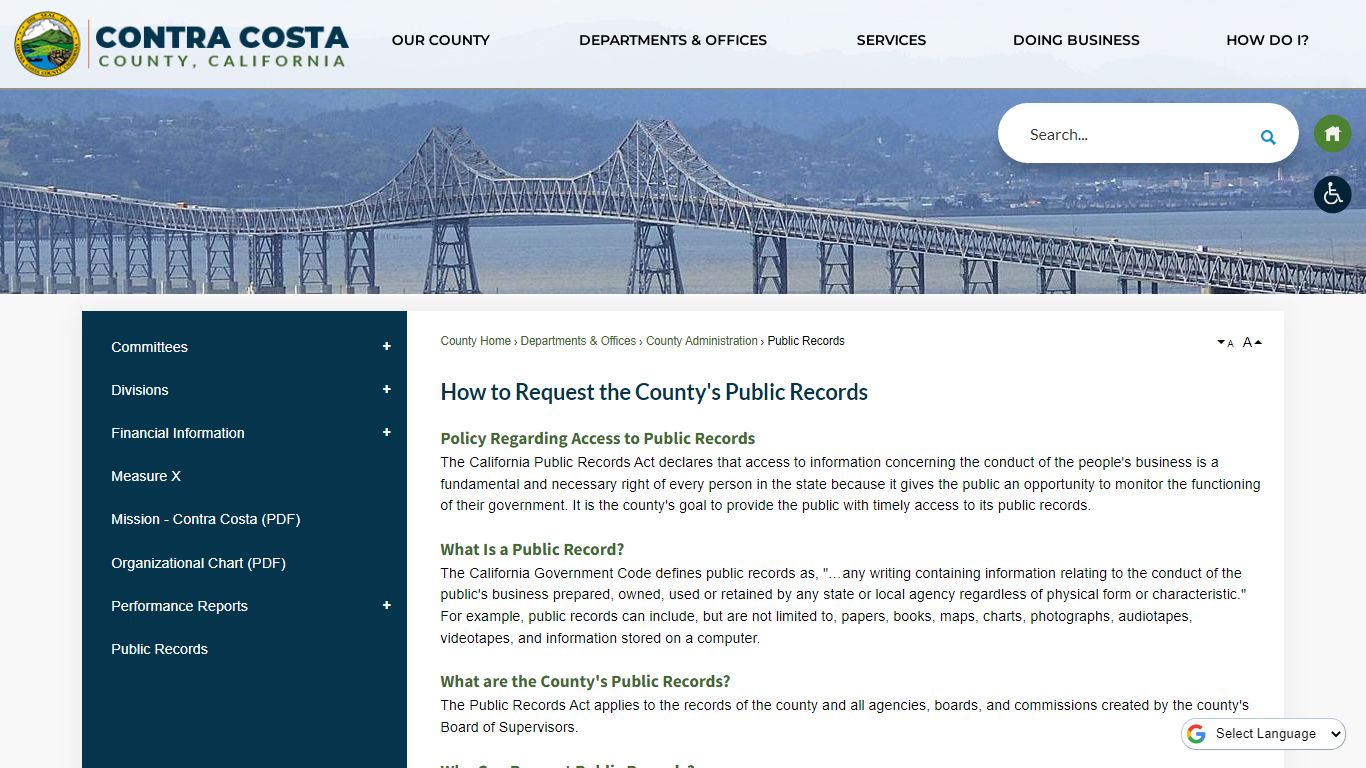 How to Request the County's Public Records | Contra Costa ...